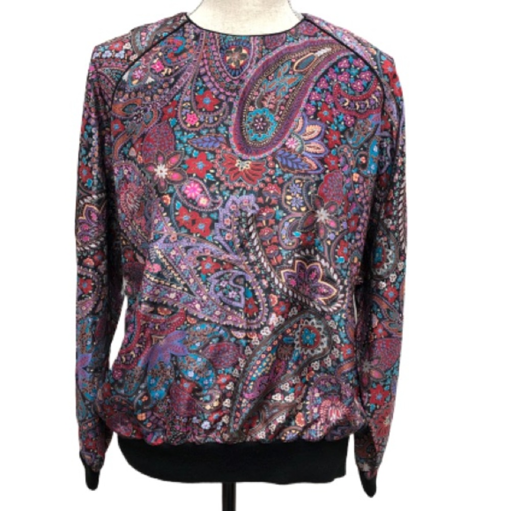 Vintage Dolman Sleeve Paisley Parachute Blouse